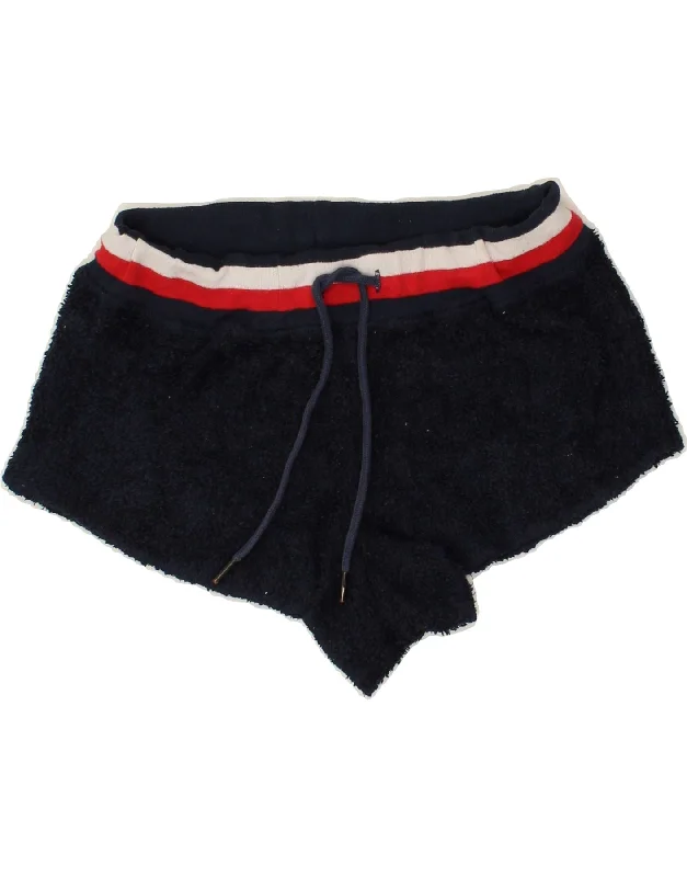 TOMMY HILFIGER Womens Fleece Sport Shorts UK 6 XS Navy Blue Polyester