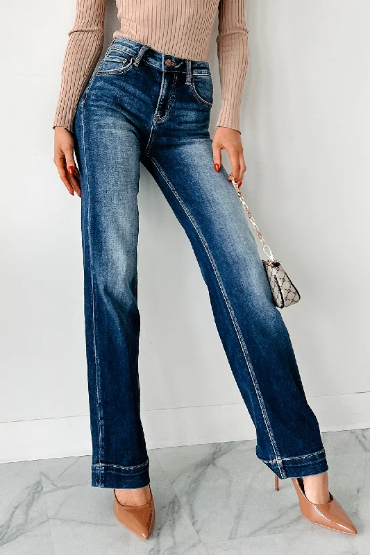 Regina High Rise Risen Straight Leg Jeans (Dark)