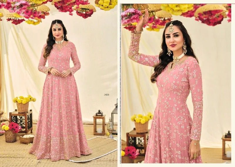 Baby Pink Heavy Blooming Fox Georgette with
Embroidery Anarkali Suit