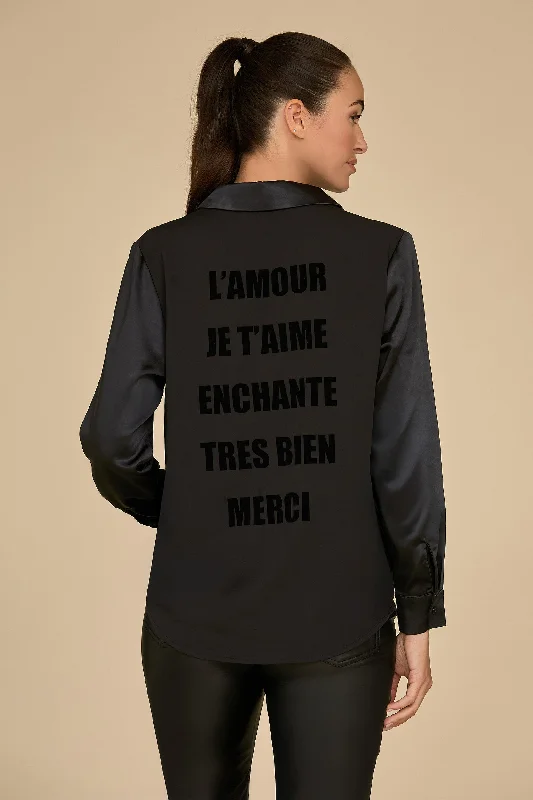 L'Amour Silky Blouse - Black