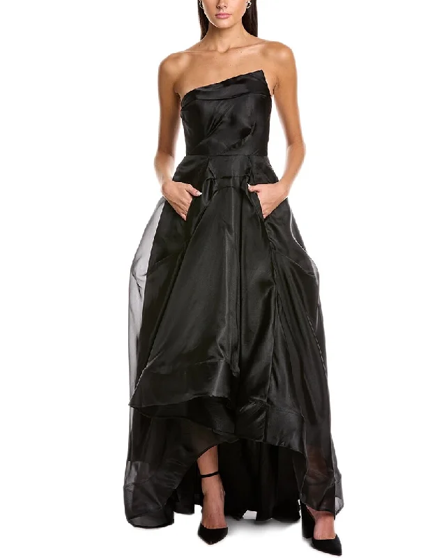 Black by Bariano Gene Strapless Gown