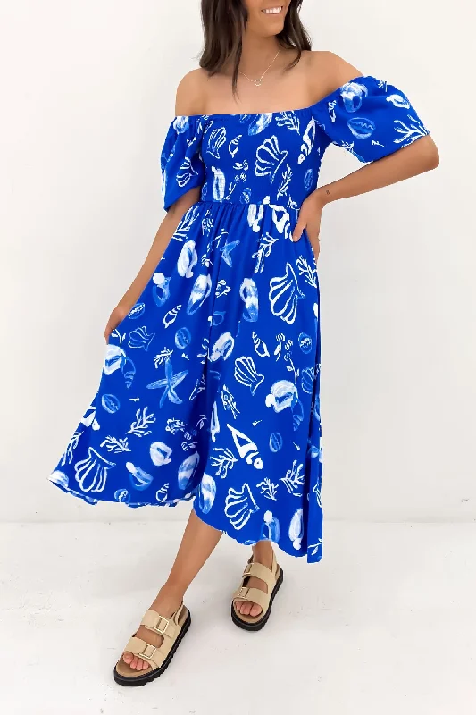 Cole Midi Dress Blue