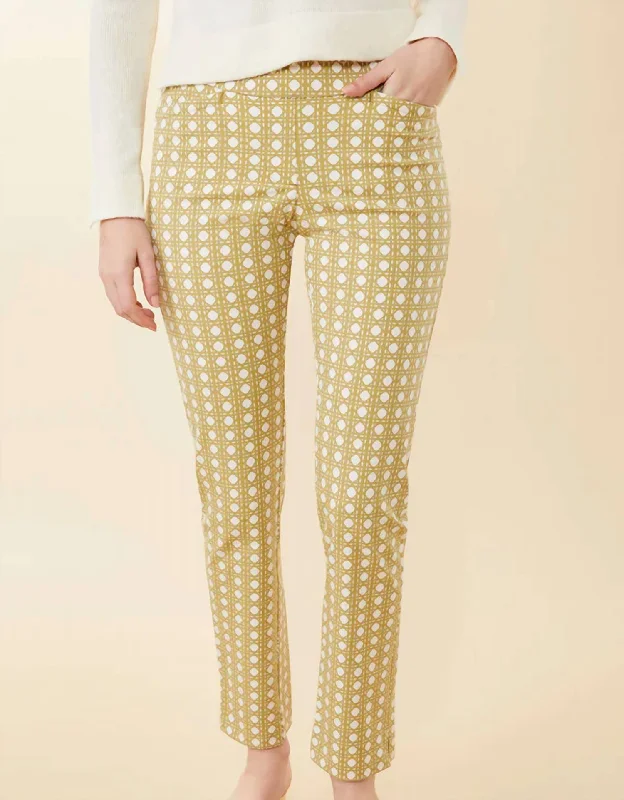 Maren Pull-On Pant In Calm Waters Khaki Cane