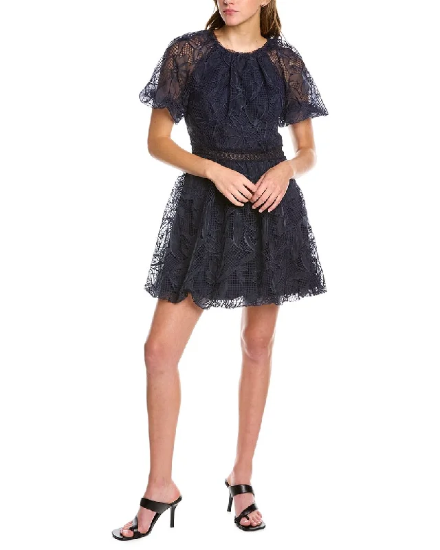 ML Monique Lhuillier Lace A-Line Dress