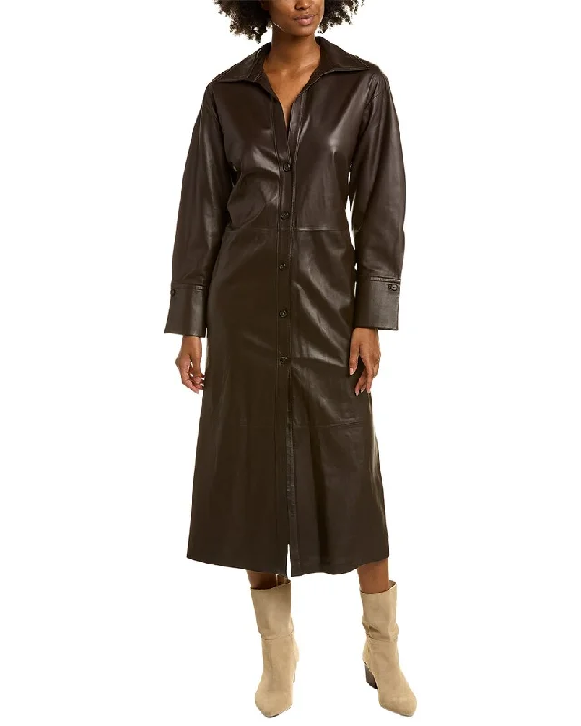 Vince Leather Shirtdress